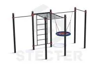 Уличный комплекс из качели Гнездо, шведской стенки, рукохода и двух турников