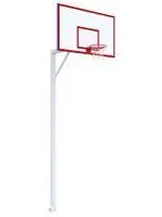 Баскетбольная стационарная стойка с щитом 1800х1050 мм из металлического листа 1,5 мм