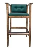 Кресло бильярдное (мягкое сиденье и мягкая спинка, цвет изумрудно-зеленый и береза коньяк)