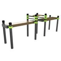 W263 GTO Скамья гимнастическая горизонтальная с упором для ног (двойная) ZAVODSPORTA