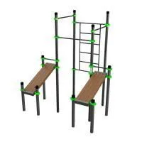 W221 Воркаут (3 турника, шведская стенка, 2 наклонные скамьи) ZAVODSPORTA