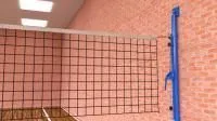 Волейбольная сетка с пристенными стойками, диаметр: нить 3 мм, трос 6 мм