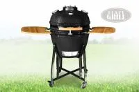 Керамический гриль-барбекю с окошком 22 дюйма (черный) (57см) с чехлом