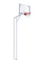 Баскетбольная стойка двухопорная с трен. щитом 1200х900 мм из оргстекла 10 мм и массовым кольцом