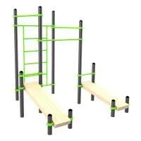 W221 Воркаут (3 турника, шведская стенка, 2 наклонные скамьи) ZAVODSPORTA