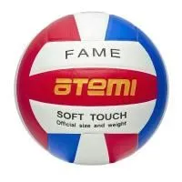 Мяч волейбольный Atemi FAME, синтетическая кожа PU Soft, красн/бел/син, 18 п, клееный, окруж 65-67