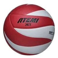 Мяч волейбольный Atemi JET (N), синтетическая кожа PU Soft, бел/красн, 12 п,окруж 65-67, клееный