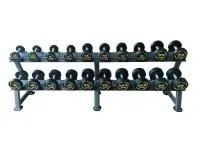 Комплект полиуретановых гантелей 2,5-25кг (10пар) со стойкой