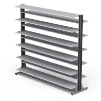 Стеллаж для горных и беговых ботинок (88\150 пар) двухсторонний мобильный