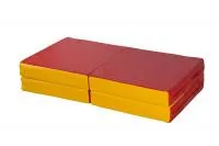 Мат № 11 КМС (100 х 100 х 10) складной 4 сложения красно/жёлтый