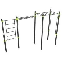 W323 Воркаут (шведская стенка, рукоход-змеевик и классический, перекладины вертикальные) ZAVODSPORTA