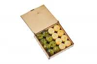 Фишки шашки-нарды цвет изумруд-слоновая кость