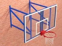 Баскетбольная ферма с профессиональным щитом 1800х1050 мм из оргстекла 15 мм (вынос 1,2 м) и массовым кольцом