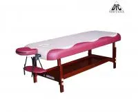 Массажный стационарный стол DFC NIRVANA, SUPERIOR, дерев. коричн. ножки, 1 секция, цвет беж.с вин.