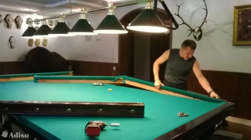 Ремонт бильярдных столов по всей России, перетяжка сукна