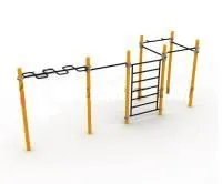 Комплекс с рукоходом-змейка, шведской стенкой и турниками Воркаут WRK-03