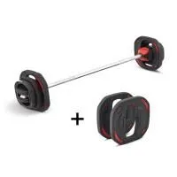 Памп-штанга для аэробики 19,8 кг c двумя дополнительными дисками по 10 кг REBEL