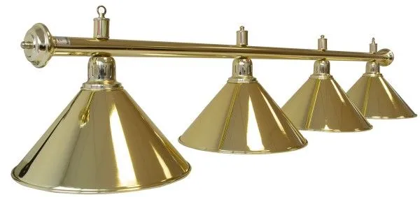 Лампа на четыре плафона «Elegance» (золотистая штанга, золотистый плафон D35см)