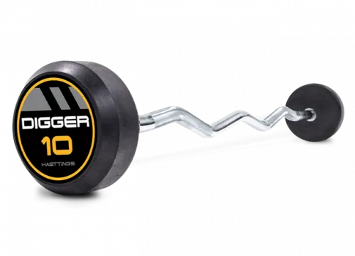 Комплект изогнутых фиксированных обрезиненных штанг 5 шт от 10 до 20кг