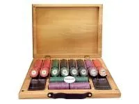 Набор для покера Luxury Ceramic на 500 фишек в кейсе из бука, Partida