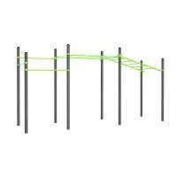 W215 Воркаут (3 перекладины, рукоход классический, рукоход в подъем) ZAVODSPORTA