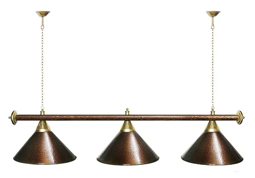 Лампа "STARTBILLIARDS" 3 пл. (плафоны антик медь, штанга антик медь)