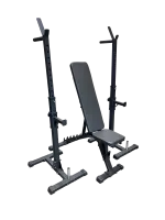 Домашний комплект Скамья для жима + Стойки со страховкой и брусьями