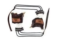 Комплект луз с выкатом RU-M1, скоба - латунь (лен, коричневая кожа, комбинированная) плетенка с логотипом