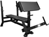 Скамья для жима штанги лежа со стойками и скамьей Скотта