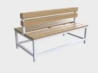 Скамейка для раздевалки со спинкой двухсторонняя