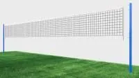 Волейбольная сетка с уличными стойками, диаметр нити 3 мм, диаметр троса 6 мм