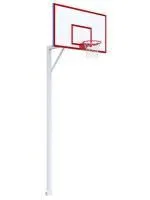Баскетбольная стационарная стойка с щитом 1800х1050 мм из металлического листа 1,5 мм (вынос 1,2 м)