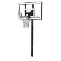 Баскетбольная стационарная стойка, поликарбонат Spalding 44 " Silver In-Ground
