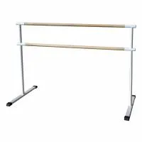 Станок хореографический напольный мобильный двухрядный 2 м (перекладина D-40 мм береза)