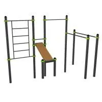 W301 Воркаут (брусья, турник, шведская стенка и наклонная скамья для пресса) ZAVODSPORTA