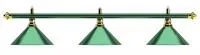 Лампа на три плафона «Allgreen» D35 (зелёная штанга, зелёный плафон D35см)