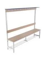 Скамейка для раздевалки c вешалкой односторонняя разборная с полкой для обуви и для головных уборов ЛДСП