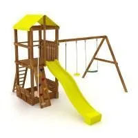 Спортивно-игровой комплекс Kampfer Kids Castle №2 (качели гибкие зеленые и желтая лиана)