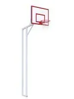 Баскетбольная стойка двухопорная с щитом 1200х900 мм из фанеры на метал. каркасе и массовым кольцом