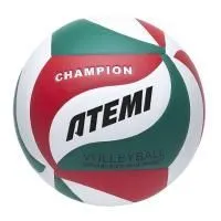 Мяч волейбольный Atemi CHAMPION (N) синтетическая кожа PU Soft, зел/бел/красн,18 п, клееный, 65-67см