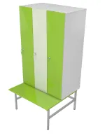 Шкаф-скамейка для раздевалок HPL с тремя отсеками