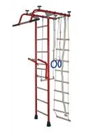 Спортивный комплекс Крепыш Т-образный с навесным турником (Бордовый/Металл/Хром)