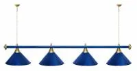 Лампа "STARTBILLIARDS" 4 пл.(плафоны синие, штанга синяя)