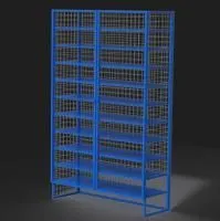 Стеллаж для хранения инвентаря закрытый 1240х440х2000 (разборный) 11 полок