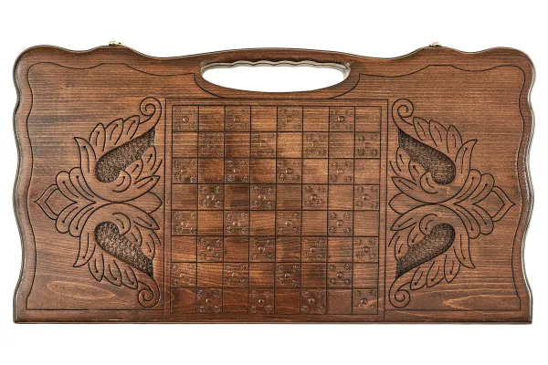 Нарды резные "Лев 2" с ручкой 60, Haleyan