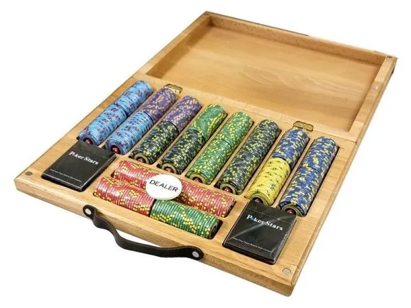 Набор для покера EPT Ceramic на 500 фишек в кейсе из бука, Partida