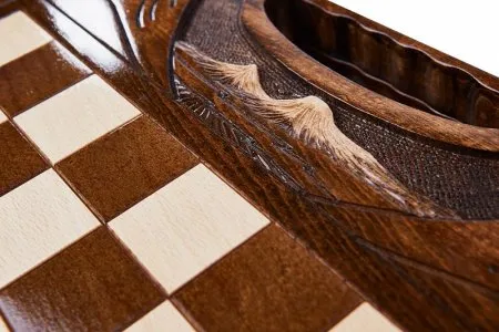 Шахматы резные с араратом, ручкой и ложементом 50, Haleyan