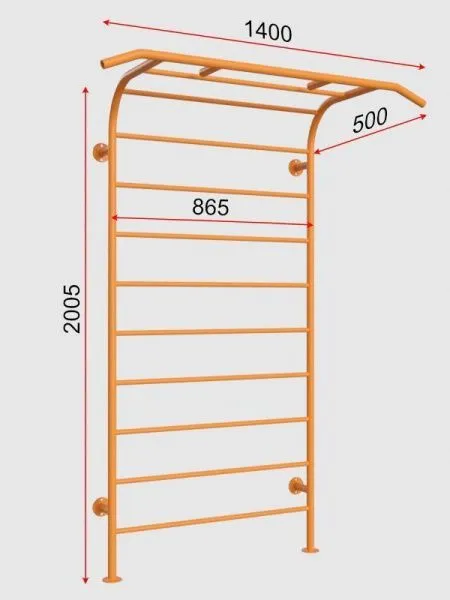 Шведская стенка с встроенным турником, детская