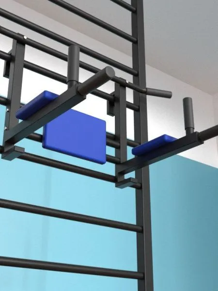 Шведская стенка цельносварная напольная с брусьями 3 в 1 (тип 1)