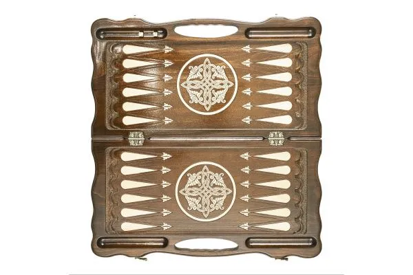 Нарды резные "Армянский узор 11" с ручкой 60, Haleyan